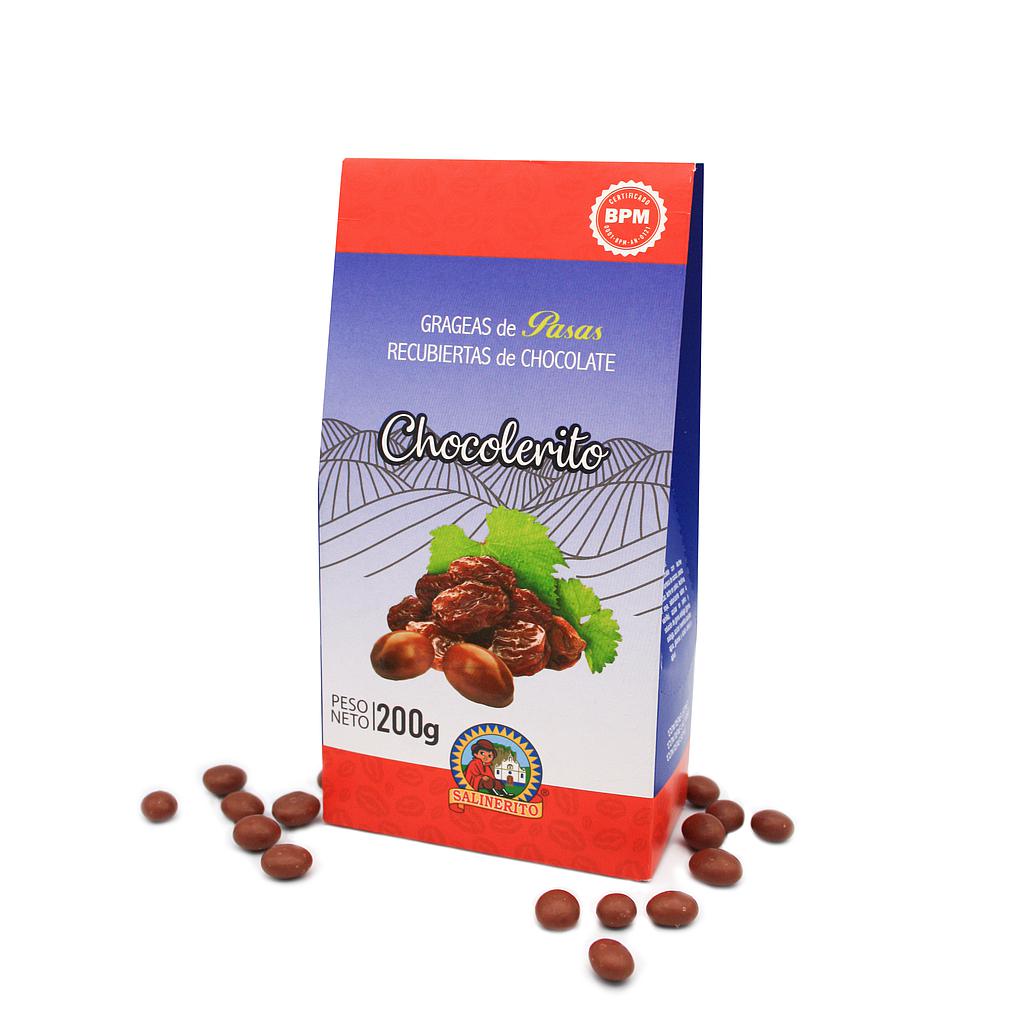 Choco grageas pasas Salinerito 200g